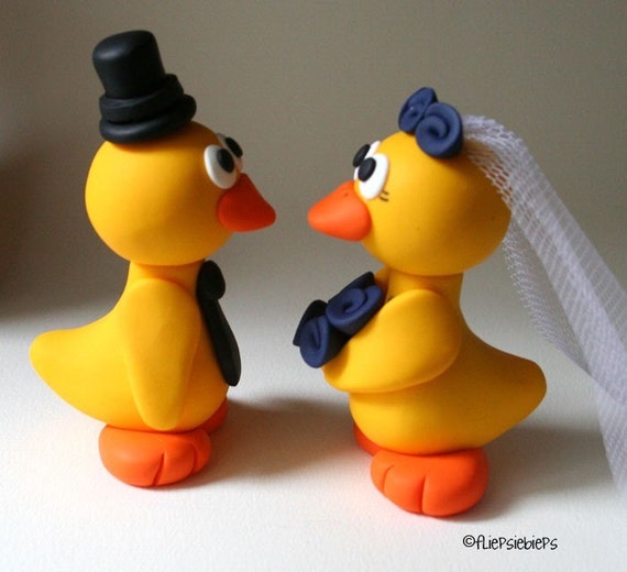 Custom Duck Wedding  Cake  Topper  Yellow 