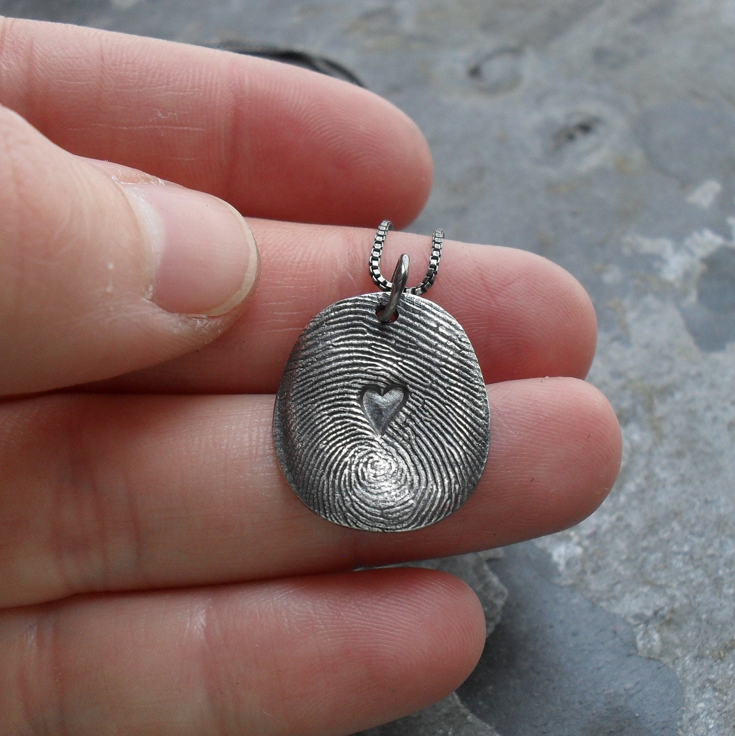 thumbprint necklace