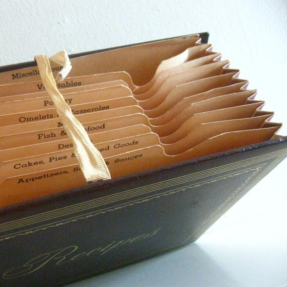 Vintage Recipe File Folder Accordion Style