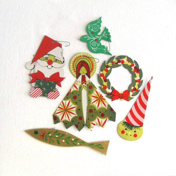 6 vintage foil christmas ornaments shiny cardboard tree 6 vintage foil christmas ornaments shiny cardboard tree