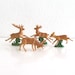 4 Vintage Miniature Deer and Reindeer Figurines Plastic Animals