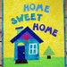Applique Art Quilt, Wall Hanging, "Home Sweet Home"