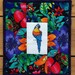 Quilted Parrot Cross Stitch Wall Hanging, Gift under 40
