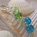 Aqua Blue and Peridot Green Earrings