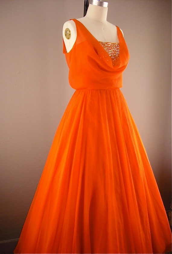 orange ball gown