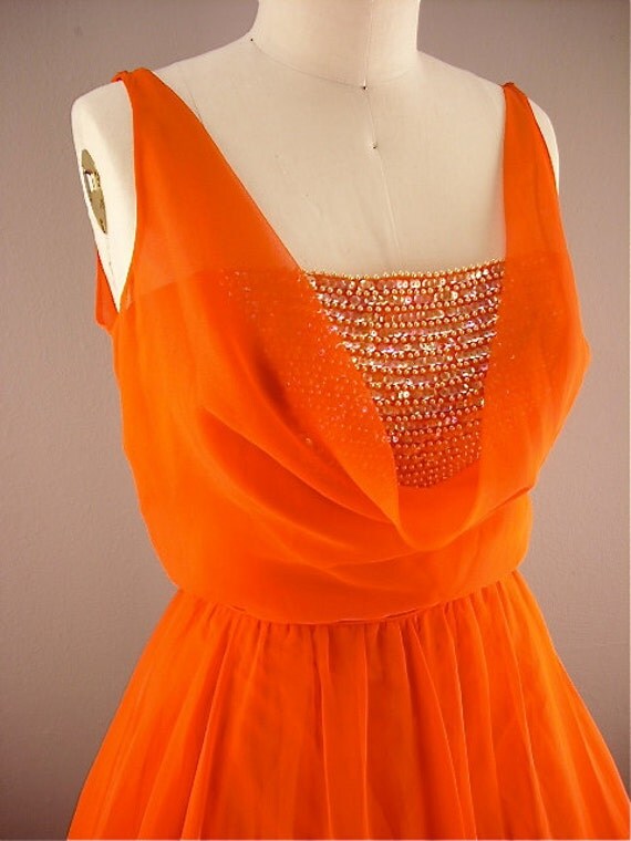 light orange ball gown