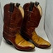 RESERVED Awesome 1960s patent leather boots size 9 handmade LARAMIE copper and gold Unique cowboy distressed