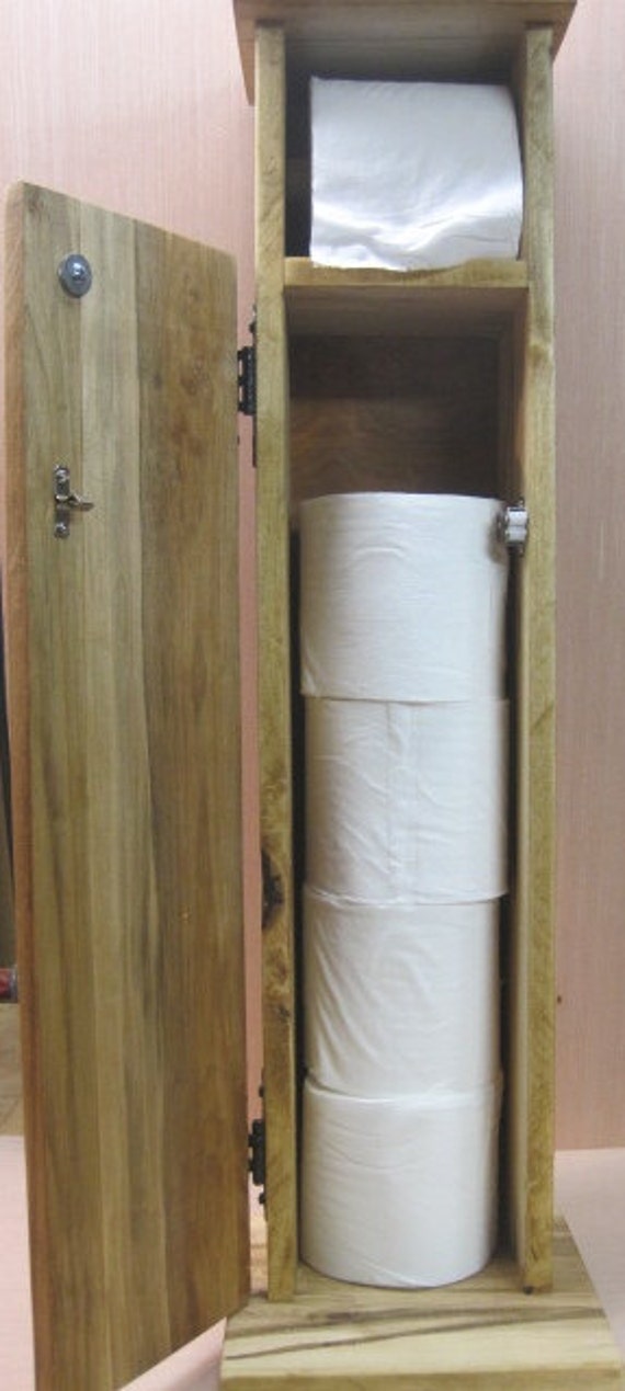 Country Rustic Toilet Paper Holder Storage Primitive Natural