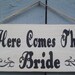 Rustic Wedding Here Comes the Bride Sign Ring Bearer Flowergirl Photo Prop