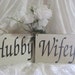 Rustic Wedding Signs Hubby Wifey Bride Groom Chair Sign Photo Prop Reception Decorations