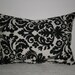 FREE DOMESTIC SHIPPING Decorative Pillow Cover - 14 x 20 inch Waverly Essence Onyx (black and off white)Indoor Outdoor