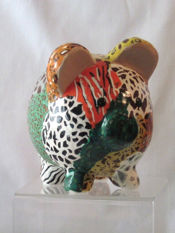 Animal print piggy bank