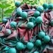 Silk Bubble Scarf Emerald and Rust Bound Shibori on a Pure Silk Scarf by Red Eft Shibori B033