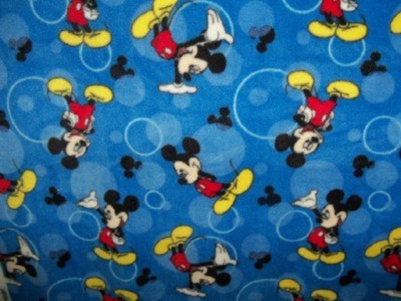 Items similar to Classic Mickey Mouse Fleece By The Yard DISNEY ...