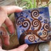 blue owls ( Original ) whimsical, wall art, tiny, small painting