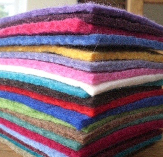 100% Wool Felt Sheets Stack of 20 colours by BloomingFelt on Etsy