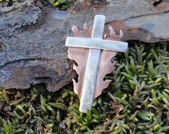 Sterling Silver and Copper 'Sacred Cross' Pendant
