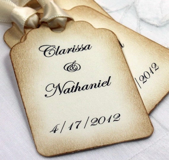 Items similar to 100 Personalized Wedding Tags Wedding Favor Tags