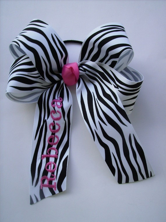 Cheer bows with Monogrammed Name Hair Bow .. U by MaciesCustomBowZ