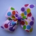 Monogrammed Bubble Gum Dots Hair bow.. U choose initial.