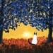 Siamese Cat BLUE TREES art print by Todd Young