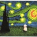 Westie UNDER A STARRY NIGHT reproduction art print by Todd Young