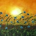 Blue Poppies Large Art PRINT of Todd Young painting Soft Summer Breeze