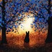 Black French Bulldog Dog Art PRINT Todd Young painting BLUE FOREST