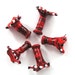 Sale - Lampwork beads set - Lampwork glass beads - Lampwork beads - Red Black and White - Fairy Thimble Bells (5) SRA