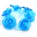 Sale - lampwork beads set - Lampwork beads - Golden Turquoise - Fairy skirt Bells - 22k gold leaf (6) SRA