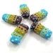 Handmade Lampwork bead glass focal - Lampwork beads set - Squeezed Caterpillar Bubbles Beads (5) SRA