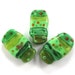 Handmade Lampwork bead glass focal - Lampwork beads set - Squeezed dots Beads (3) SRA