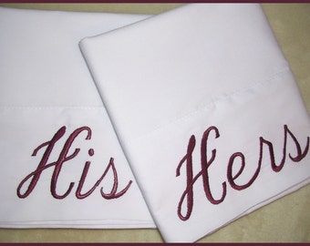 His and Hers Set of Pillowcases