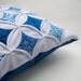 Reserved for Laurie - Two Decorative Pillow Cover AND Pillow Inserts Blue Batik Cathedral Windows Throw Pillow Cover 18 Inches