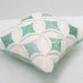 Pincushion Batik Mini Cathedral Window Pillow Blue Green Aqua - 5 Inches Square