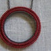Circle Frame Necklace with Coral: Poppy