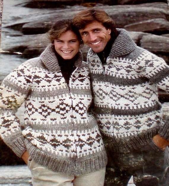 COWICHAN Sweater Knitting Pattern GEOMETRIC Adult from
