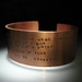 literary quote custom copper cuff
