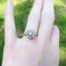 RESERVED for Teal - Lovely Vintage 1940's 14K White Gold Diamond Halo Cluster Ring - Pretty and Retro - Free Shipping