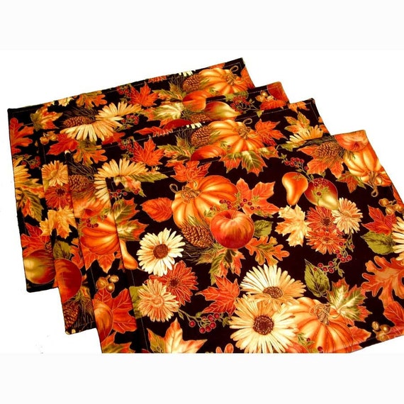 Autumn Napkins Autumn Placemats Thanksgiving Placemats