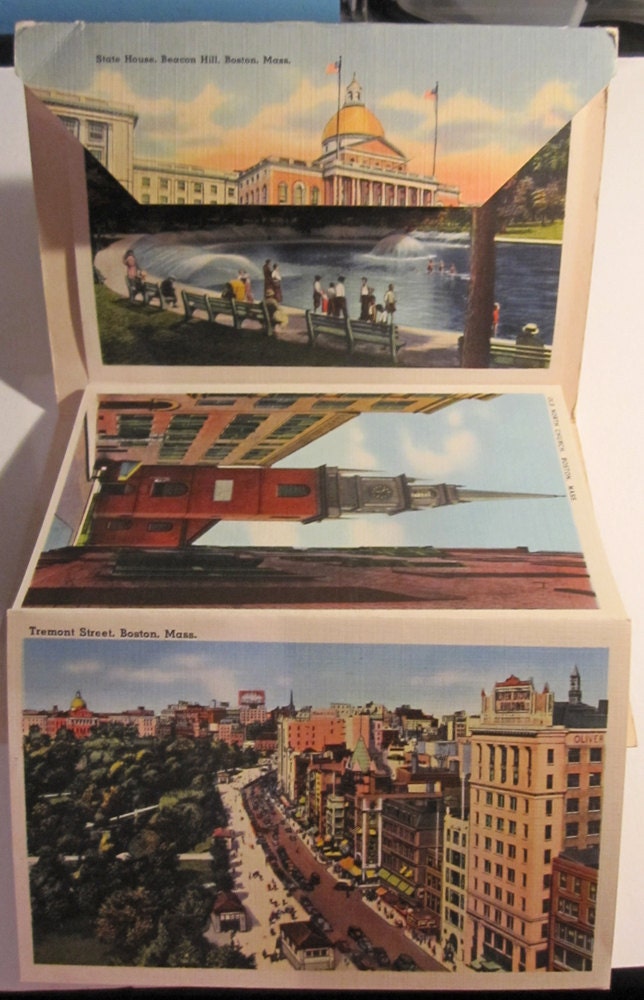 Vintage Souvenir Postcard Folder of Boston, Mass - circa 1940 from ...