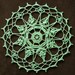 New Handmade Crocheted Pinwheel Doily in Celadon 10 inches