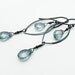 blue mystic quartz briolettes and sterling silver dangle earrings with dark patina tserendipity