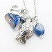 nautical necklace, silver necklace, charm necklace, Anchor necklace, kyantite necklace nautical jewelry silver chain, shark week