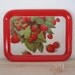 Summer strawberry metal serving tray juicy red