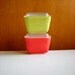 Vintage Pyrex Dishes with Lids : Red Yellow Refrigerator Butter Dishes