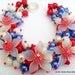 Handmade Original Beaded Charm Bracelet by Kim Smith - Independence Day