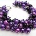 Bridesmaid Jewelry, Purple and Black Pearl Beaded Bracelet, Cluster Bracelet, Pearl Bracelet, Bridesmaid Gift - Jewelry By Kim Smith