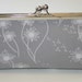 Clutch Purse Gray with White Dandelion handbag