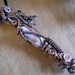 Angel Rainbow Aura Quartz Point Wrapped in Oxidized Copper Wire Wand Pendant